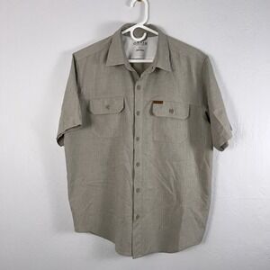 Orvis Classic Collection Men's Medium Button-Up Short Sleeve Shirt Pockets‎ ✅